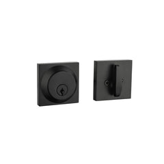 Square matt black door deadbolt. Single cylinder deadbolt with a thickened anti-theft solid latch. Made of solid brass lock cylinder, zinc alloy lock body, and bolt. Door security lock for home and business.