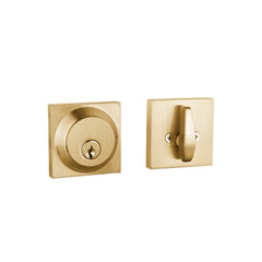 Satin brass single cylinder deadbolt. High Security door deadbolt with key. Durable Zuperior hardware collection for your modern design