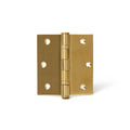 3.5" x 3.5" Satin brass door hinge. Zuperior Hardware online store offers a diverse range of door hardware solutions—from durable door locks and flat knobs to advanced magnetic latches and privacy pins. Designer Hinges for high-end homes and businesses. Superior finish to accentuate any décor