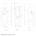 Pocket sliding door lock. Anti-corrosion powder coat finish, anti-corrosion, dust and oil resistant, durable