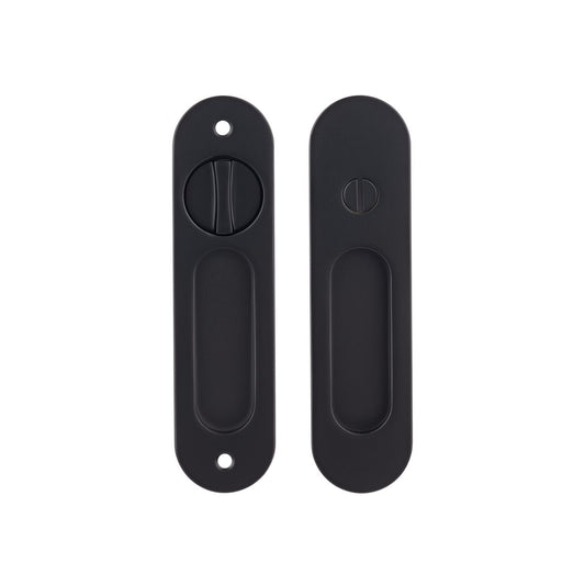 Zuperior matte black sliding door lock. made of durable stainless steel and zinc alloy. Hidden handles for invisible home design. Prefect for pocket doors, sliding barn doors, folding doors, French doors, sliding patio doors
