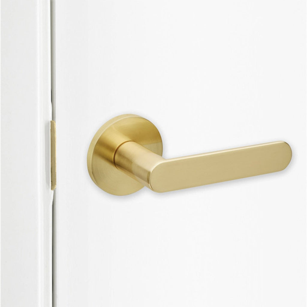 Lewon Passage Door Handles - Satin Brass